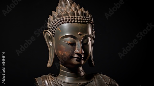 A statue of the Buddha in bronze