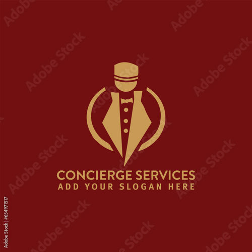 concierge service logo design vector
