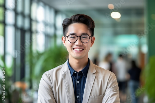 Asian young male happy smiling professional business © JKLoma