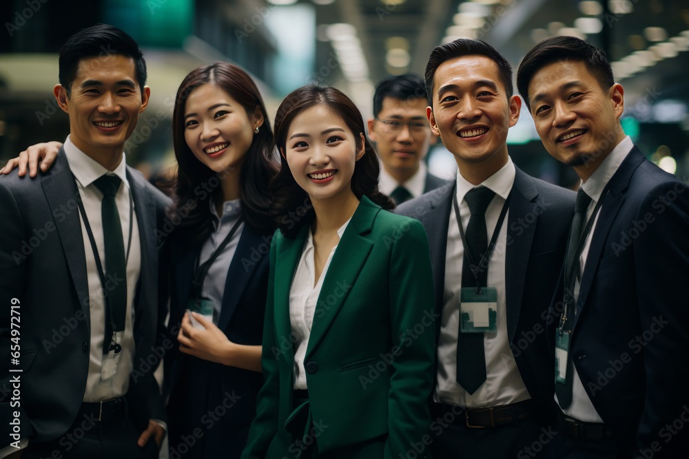 Chinese consultants and clients in business photoshoot