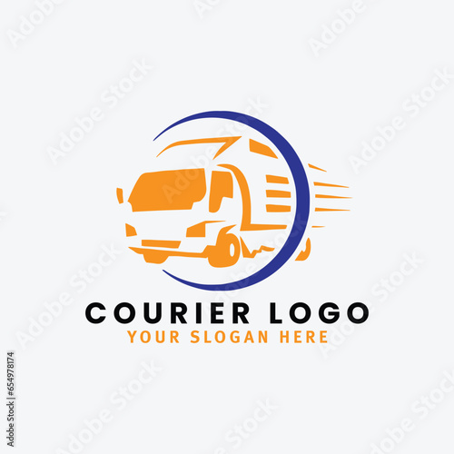 courier shipment delivery services logo design vector