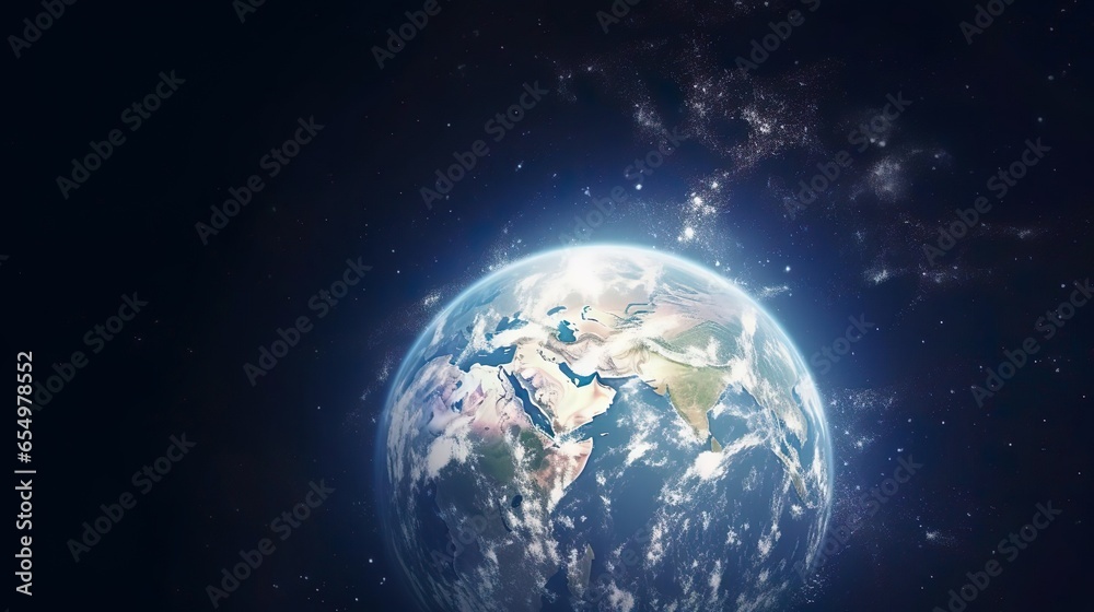 Planet earth globe view from space showing realistic