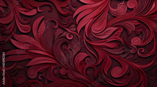 Abstract Background of intricate Patterns in burgundy Colors. Antique Wallpaper photo