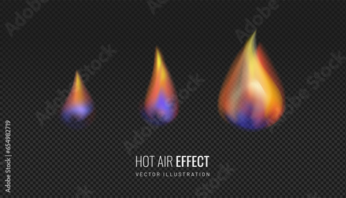 Candle flame on a transparent background. World fire effect concept of burning on dark background. Vector illustration