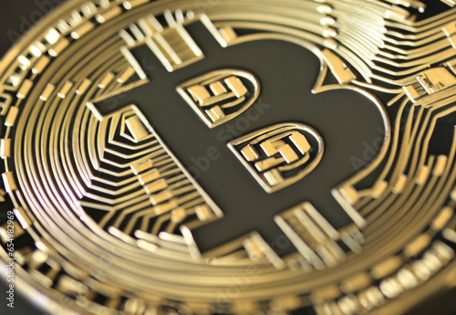 3D Bitcoin symbol wallpaper / background