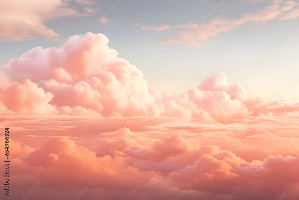 Orange and pink pastel clouds