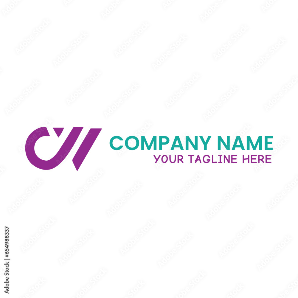 letters cw or wc text logo design vector