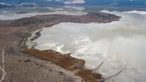 Burdur Yarışlı Lake and quarries, which have started to dry up. photo