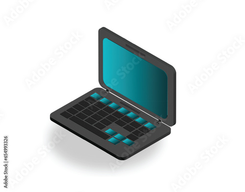 Notebook isometric vetor