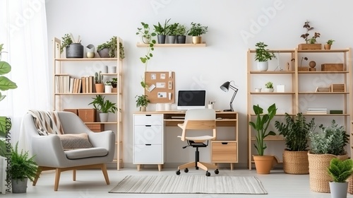 Minimalist home office design with sleek furniture