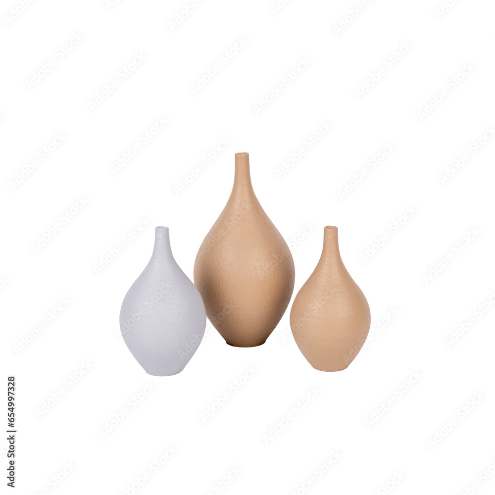 decorative ceramic vase isolated on white background
