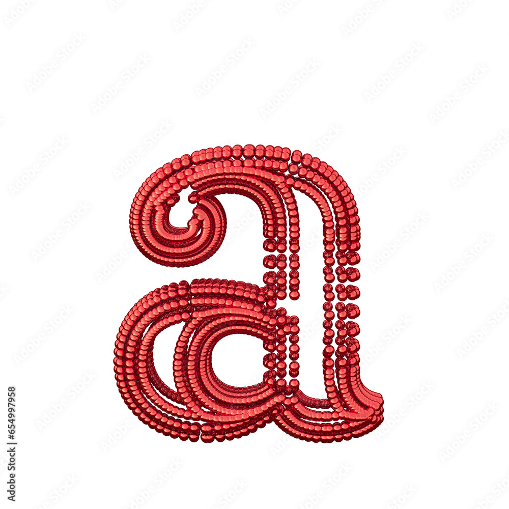 Fototapeta premium Symbol of small red spheres. letter a