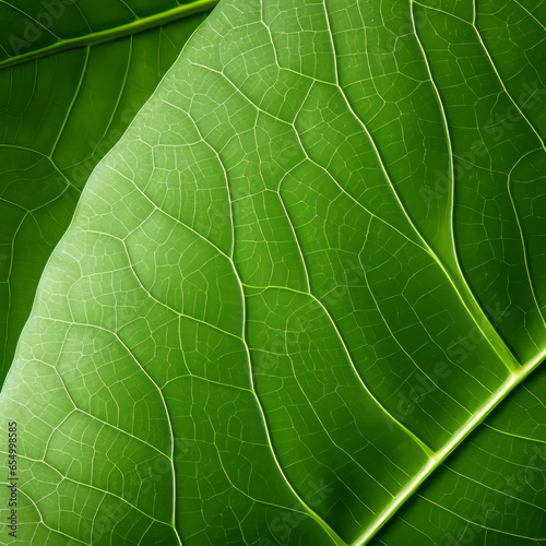 Closeup of a green leaf used as background image