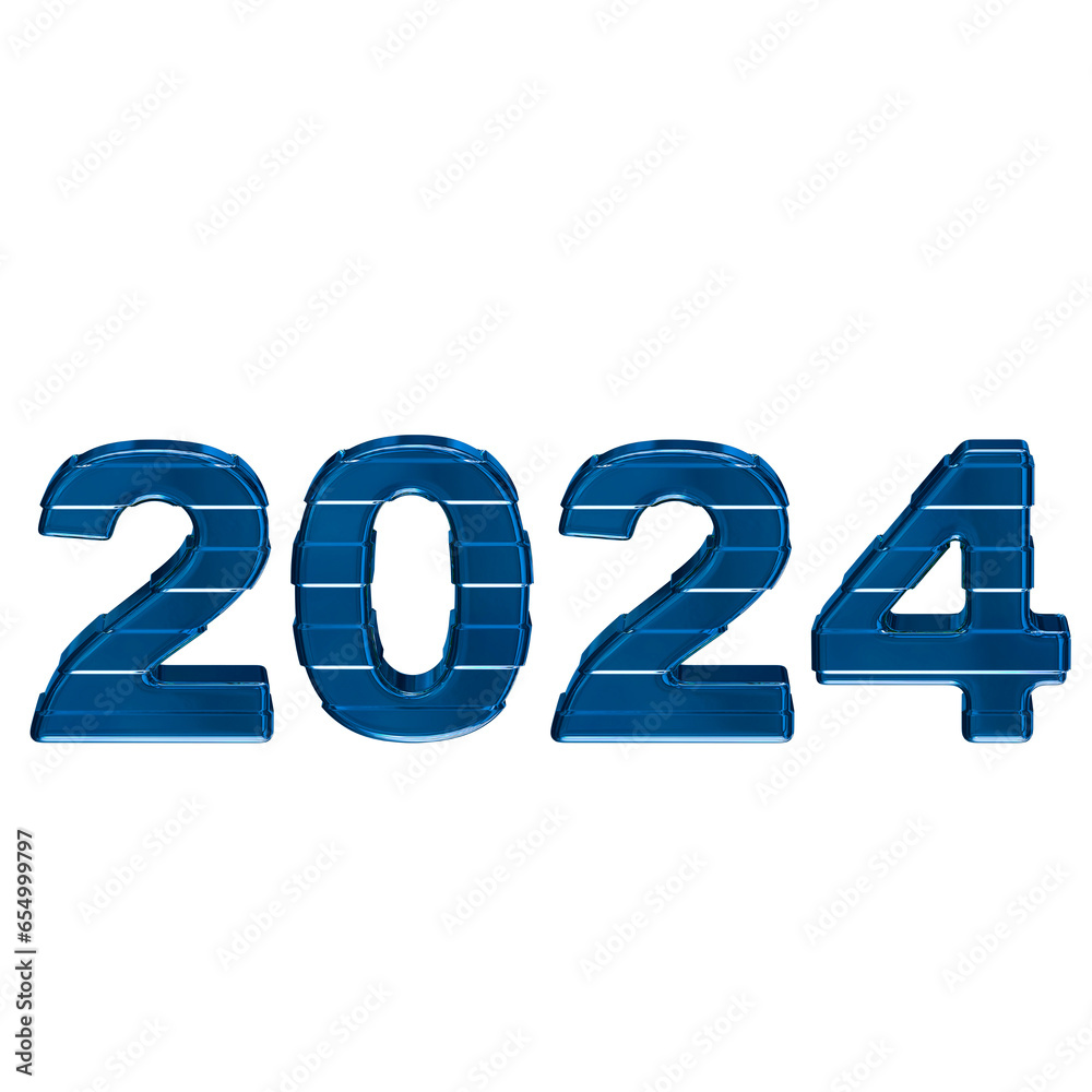 Blue 2024 new year 3d Blue 2024 new year 3d