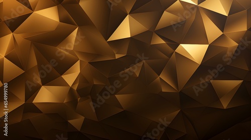 Abstract Background of triangular Patterns in dark gold Colors. Low Poly Wallpaper