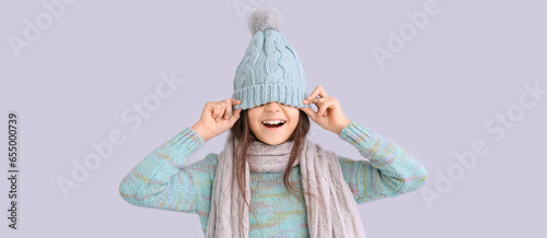 Funny little girl in winter...