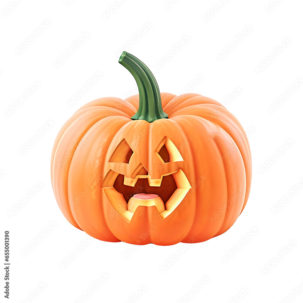 orange Halloween pumpkin with carved face isolated on white background orange Halloween pumpkin with carved face isolated on white background