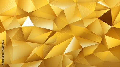 Abstract Background of triangular Patterns in gold Colors. Low Poly Wallpaper