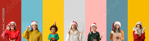 Set of people in Christmas ...