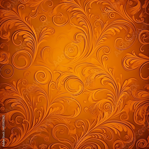 Elegant Fancy Orange Wallpaper background Design