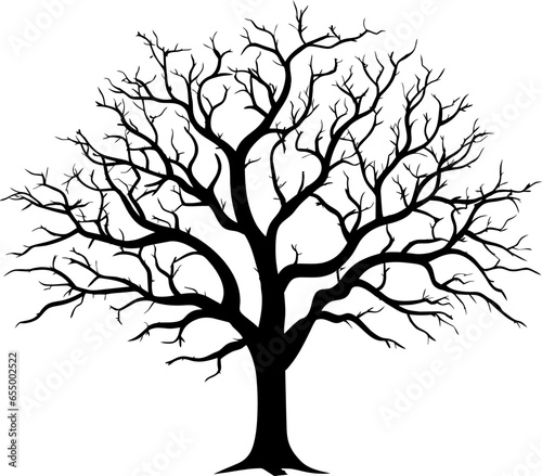 tree silhouette isolated on white background