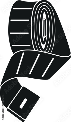 Cartoon Black and White Illustration Vector Of A Dressmakers Sewing Measuring Tape