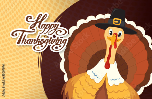 thanksgiving day, greeting card, vector illustration