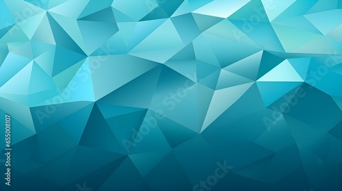 Abstract Background of triangular Patterns in turquoise Colors. Low Poly Wallpaper