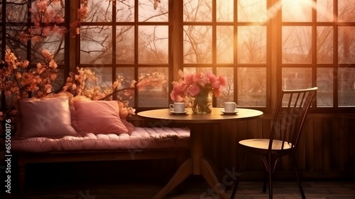 background with cozy cafe view  © Abdul
