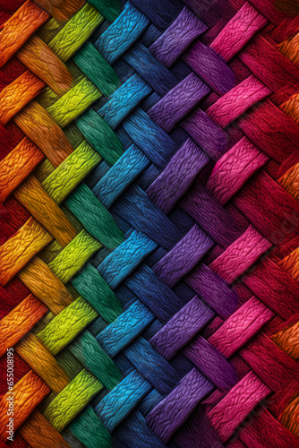 An AI Generated image of colorful woven fabric
