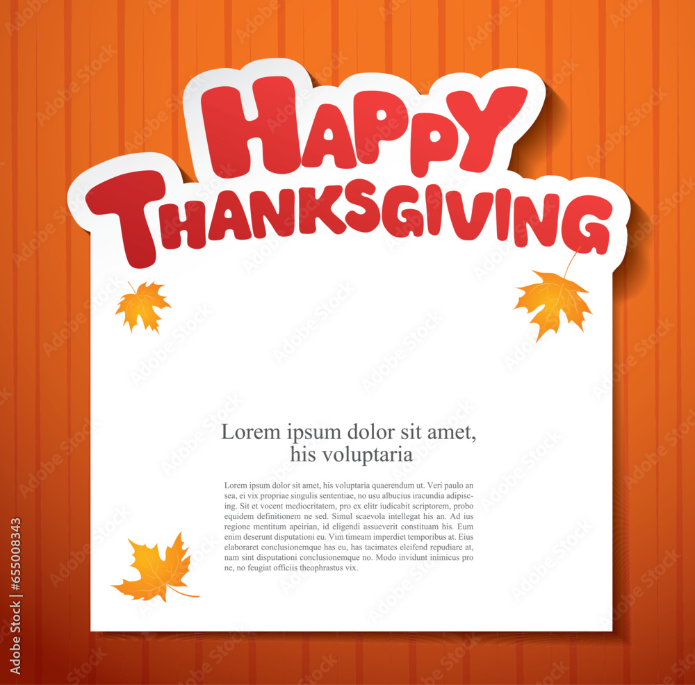 thanksgiving day, greeting card, vector illustration