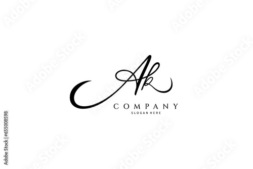 AK initial letter signature logo template. AK handwritten concept logo
