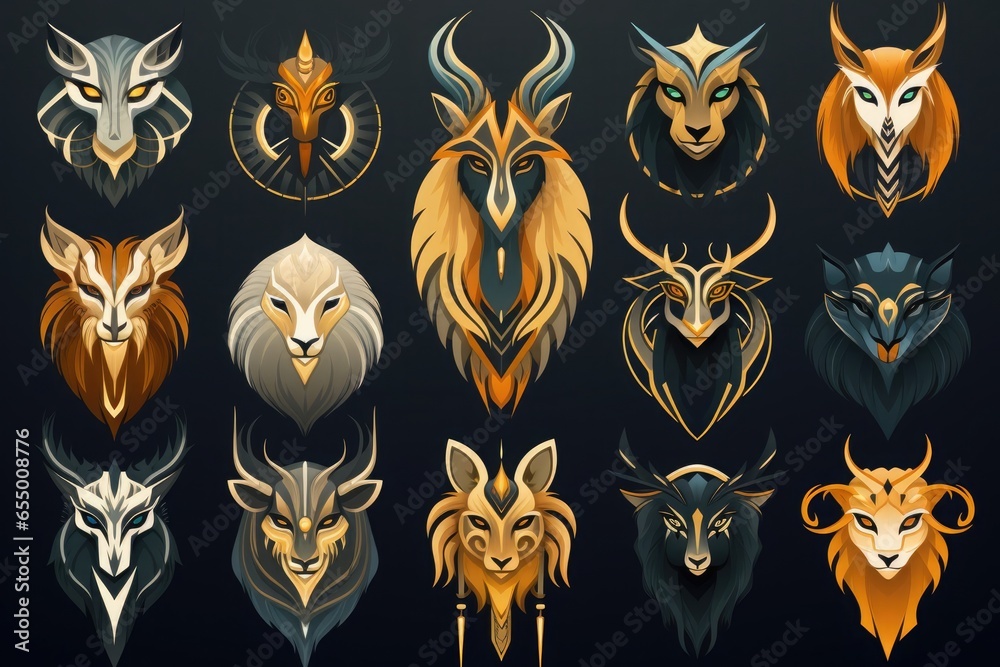 Obraz premium mythological animal icons