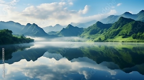 Mountain reflected on the lake's surface
