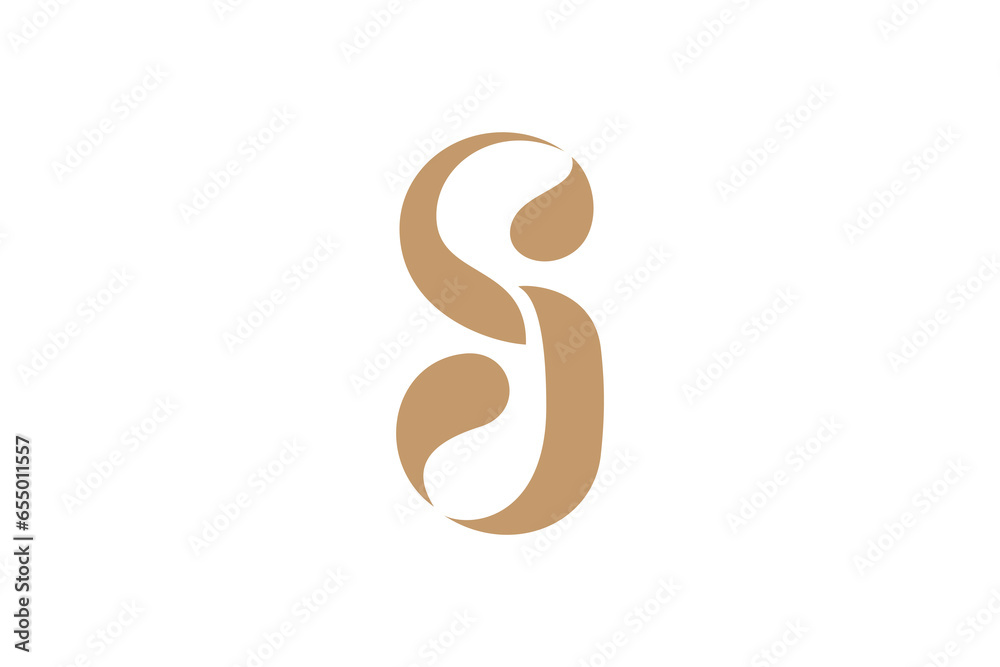Sj handwritten logo, S and j monogram logo template, Sj signature logo concept - obrazy, fototapety, plakaty 