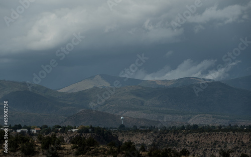 Sunlight coming through clouds over Anderson overlook and Sangre de Cristo - 1 photo