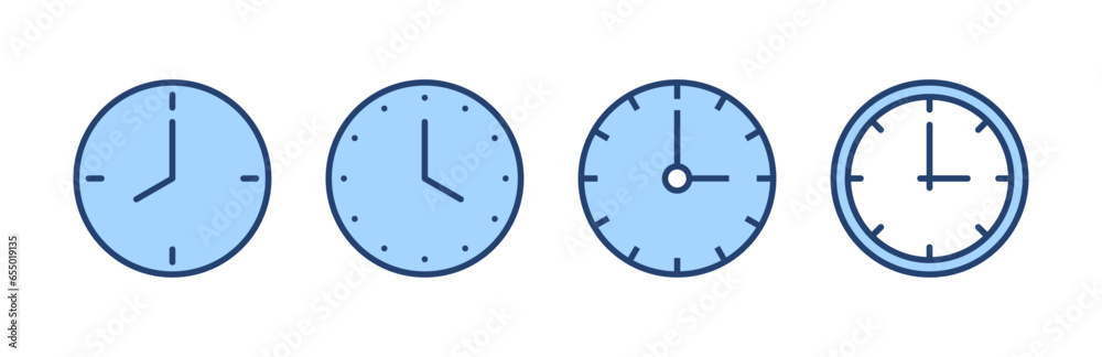 Clock icon vector. Time sign and symbol. watch icon Clock icon vector. Time sign and symbol. watch icon