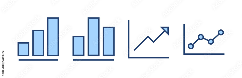 Growing graph icon vector. Chart sign and symbol. diagram icon Growing graph icon vector. Chart sign and symbol. diagram icon