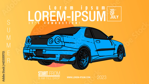 GTR car poster template illustration icon vector
