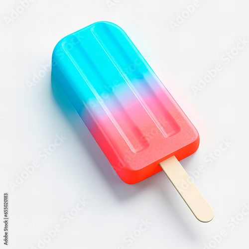 Isolated 3D icon of a colorful popsicle on white background (Generative AI)