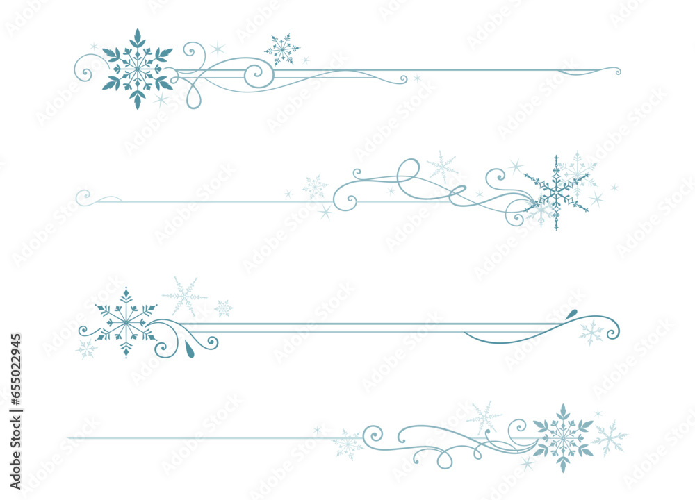 A set of snowflake style dividers
