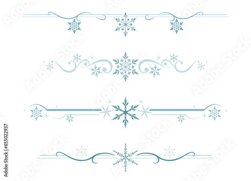 A set of snowflake style dividers
