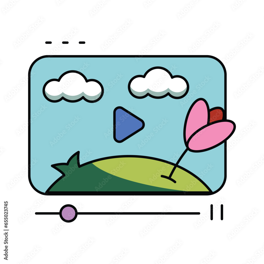 Fototapeta premium Spring video icon design illustration. Vector design