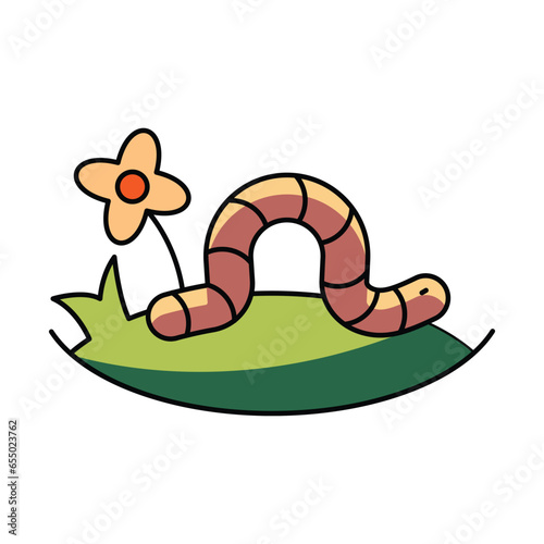 Worm icon design illustration. Vector design