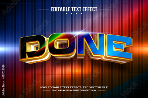 Done 3D editable text effect template