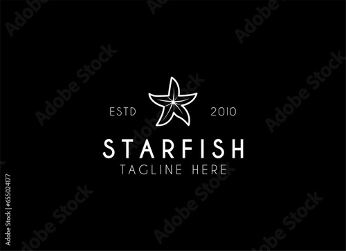 Vector logo on which an abstract image of a starfish.