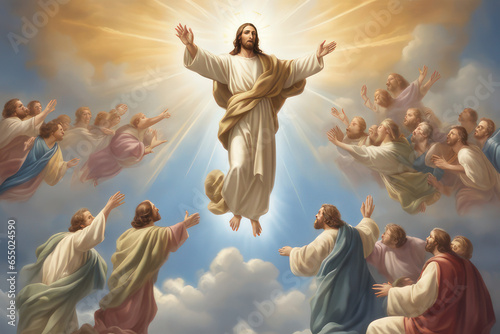 glorious ascension of jesus christ growing with faith to join the heavenly kingdom, concept Religion and Culture, generative ai