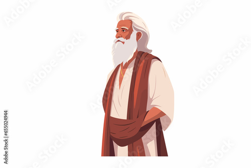 indian bharat old man vector flat minimalistic isolated vector style illustration photo