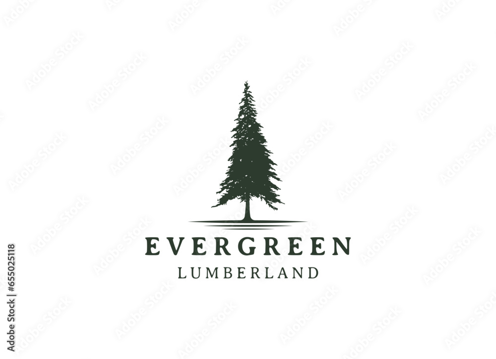 pine evergreen fir hemlock spruce conifer cedar coniferous cypress larch pinus tree forest vintage retro hipster line art Logo design pine evergreen fir hemlock spruce conifer cedar coniferous cypress larch pinus tree forest vintage retro hipster line art Logo design