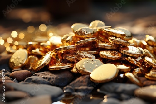 Gold themed background stock photo
